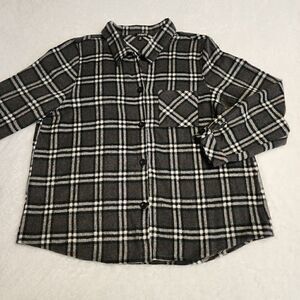 3 For $18 1Clique Womens Gray and Black Plaid Flannel Shacket Size 3X